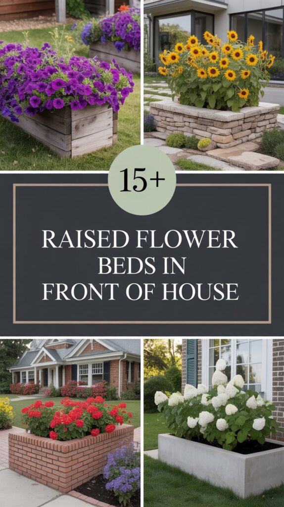 15+ Raised Flower Beds in Front of House (Beautiful Front Yard Ideas)