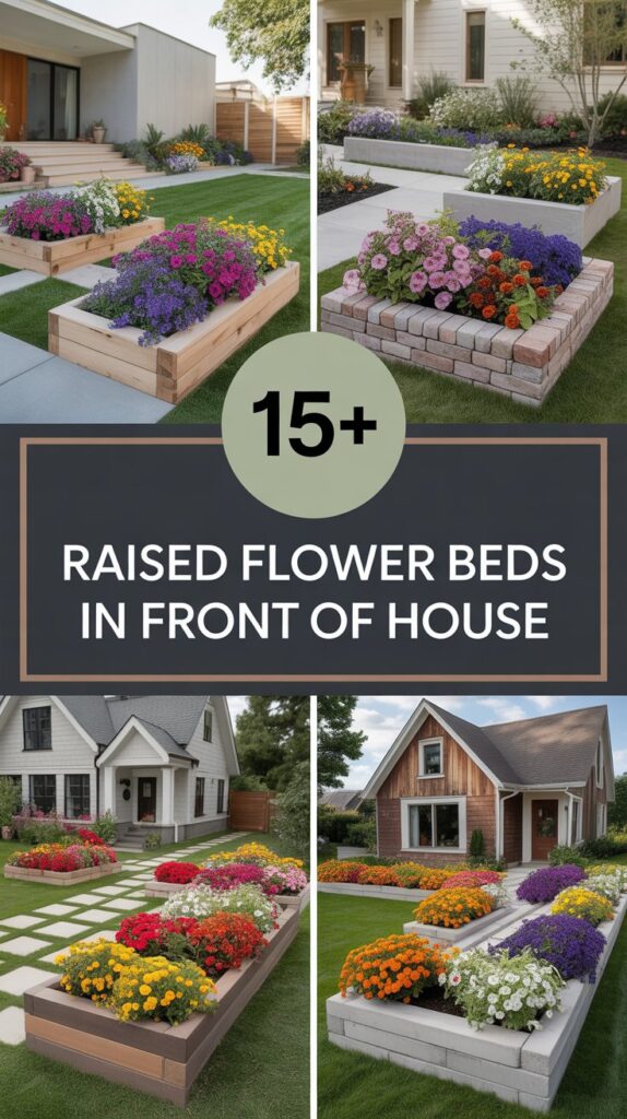 15+ Raised Flower Beds in Front of House (Beautiful Front Yard Ideas)