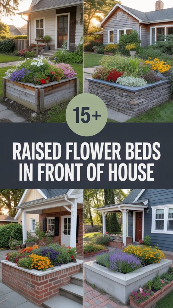 15+ Raised Flower Beds in Front of House (Beautiful Front Yard Ideas)